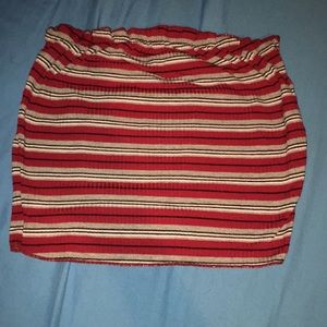 A multi color tube top